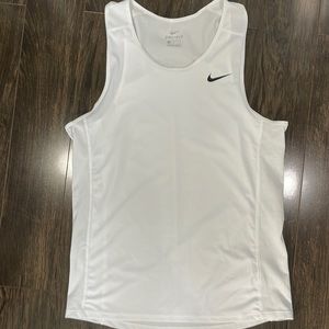 Nike DriFit Miler Men’s Medium Runner Tank White